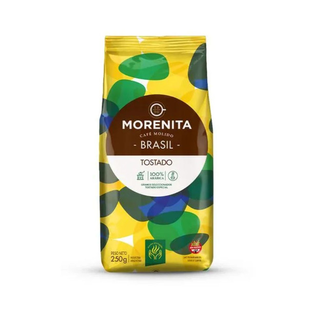 Morenita Ground Coffee Brazil Edition Roast Café Molido Tostado 100% Arábica, 250 g / 8.8 oz
