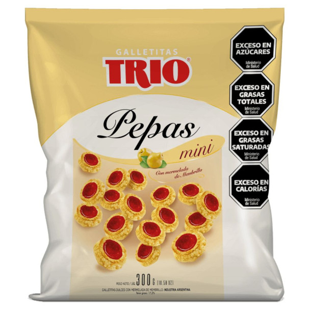 Trio Mini Quince Jam Cookies Pepas with Membrillo Filling Mini Pepas Galletitas con Mermelada de Membrillo, 300 g / 10.6 oz