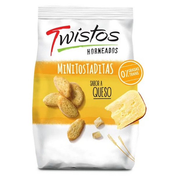 Twistos Horneados Sabor Queso Mini Baked Toasts Cheese Flavor, 115 g / 3.9 oz (pack of 3)