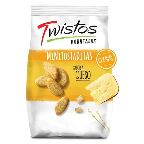 Twistos Horneados Sabor Queso Mini Tostas Horneadas Sabor Queso, 115 g / 3.9 oz (pack de 3)