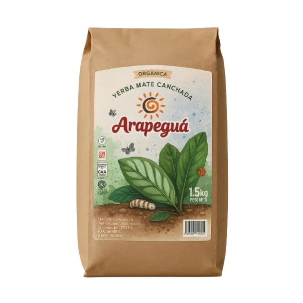 Arapeguá Organic Yerba Mate Canchada with Stems, 1.5 kg / 3.3 lb
