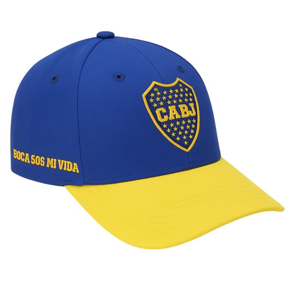 Boca Juniors Official Cap Blue and Yellow with Embroidered Crest Unisex Size Gorra Azul y Amarilla con Escudo Bordado Talla Unisex
