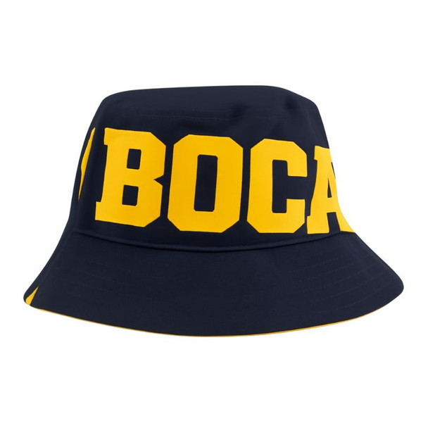 Boca Juniors Official Piluso Bob Hat Black and Yellow Design BOCA Sombrero Para el Sol Diseño BOCA, 48 cm / 18.89'