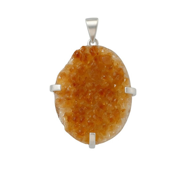 Citrine Pendant Natural Stone Pendant for Necklace, Crystal for Abundance & Joy Colgante de Citrino