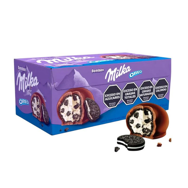 Milka Bombón Oreo Milk Chocolate & Oreo Cookies Bites Delicious Snacks, 209 g / 7.37 oz (box of 11 units)