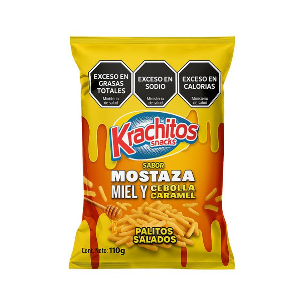 Krachitos Mustard, Honey & Caramelized Onion Flavored Salty Sticks, 110 g / 3.88 oz