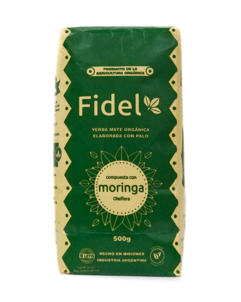 Fidel Organic LETIS Certified Yerba Mate with Moringa Oleifera, 500 g / 1.1 lb