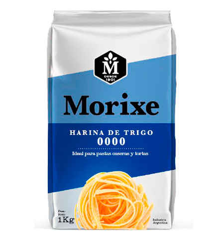 Morixe Harina De Trigo 0000 Harina de Trigo Excelente Para Pasta Casera, 1 kg / 1.1 lb
