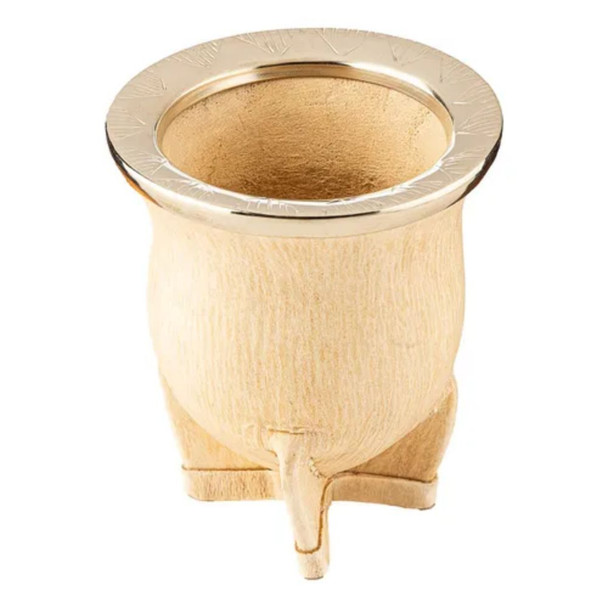 Matesur Uruguayan-Style Alpaca-Chiseled Leather Mate Cup – Light Brown Camionero Style