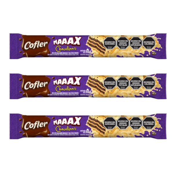 Cofler Maaax Chocolinas-Style Wafer Bars - White Chocolate & Chocolinas Wafer Bars, 60 g / 2.11 oz ea (pack of 3)