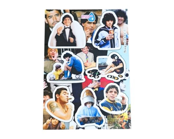 Diego Maradona Through the Eras Vinyl Sticker Sheet – Waterproof Collectible Fan Stickers