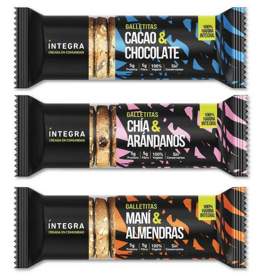 Integra Healthy Cookies Mix Pack – Cacao & Chocolate, Chia & Blueberries, Peanuts & Almonds (pack of 3)