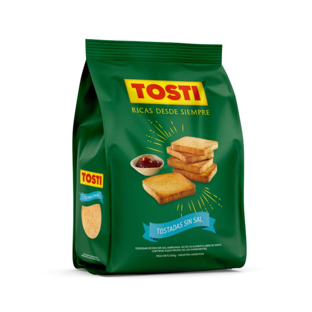 Tosti Salt-Free Toasts - Argentine Unsalted Bread Crisps, 200 g / 7.05 oz