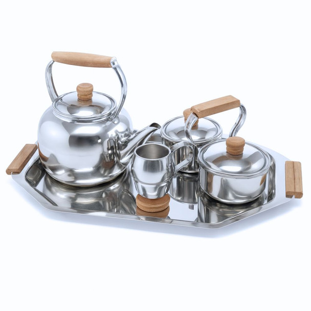 Guadix Stainless Steel Mate Set with Wooden Details - Includes Kettle, Mate, Sugar/Yerba Bowl & Tray Guadix Stainless Steel Mate Set with Wooden Details - Includes Kettle, Mate, Sugar/Yerba Bowl & Tray