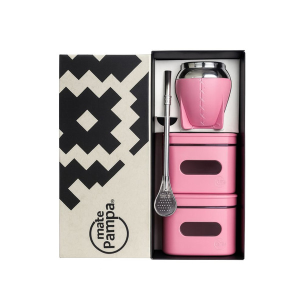 Mate Pampa Mate Kit with Straw and Two Yerba Mate & Sugar Containers