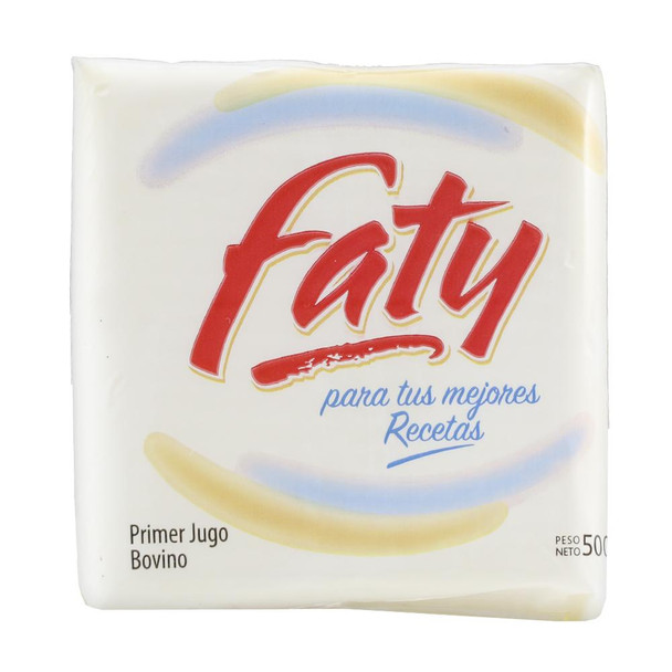 Faty Grasa Bovina Para Cocinar Refined Bovine Fat Perfect For Make Torta Frita & Bizcochitos Ideal For Pastry, 500 g / 1.1 lb bag