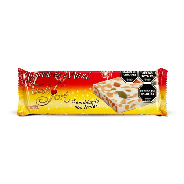 FelFort Peanut Nougat with Candied Fruit, 100 g / 3.5 oz bar