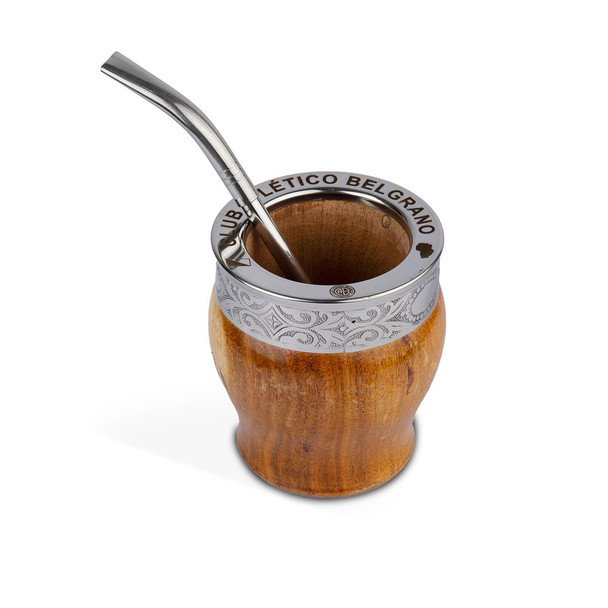 República Premium Mate Set with Algarrobo Wood Bombilla - Handcrafted Argentine Gourd