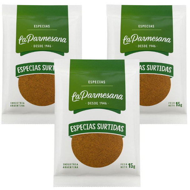 La Parmesana Assorted Spices Mix, 15 g / 0.53 oz (pack 0f 3)