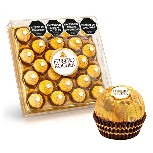 Ferrero Rocher Hazelnut Chocolate Pralines, 300 g / 10.58 oz (box of 24)