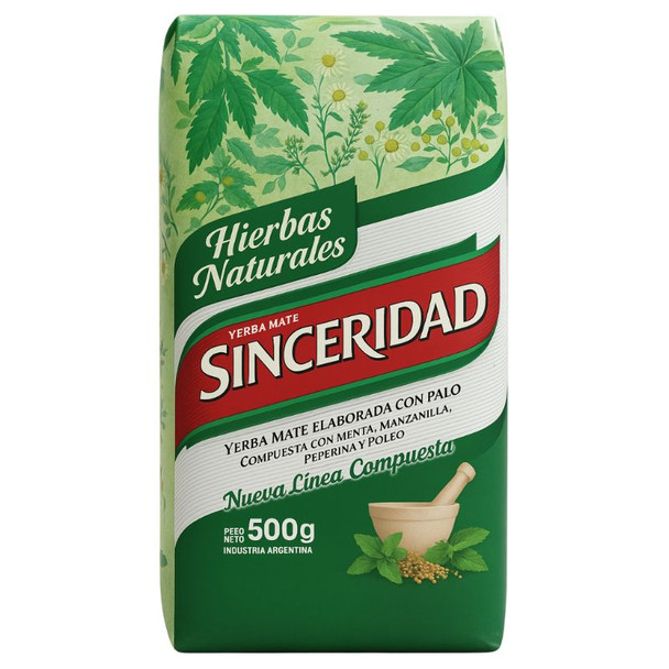Sinceridad Yerba Mate Herbal Blend with Native Herbs, 500 g / 17.64 oz