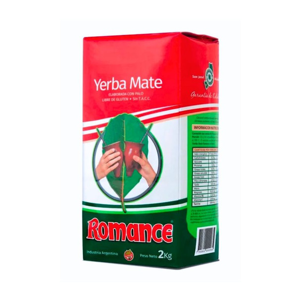 Romance Yerba Mate Elaborada con Palo Traditional Yerba Mate with Stems from Misiones, Argentina, 2 kg / 4.41 lb bag