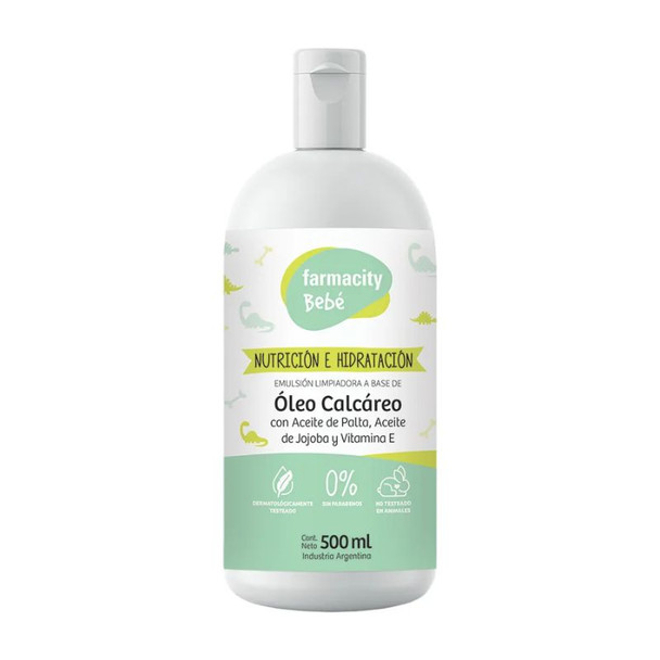 Farmacity Baby Avocado Oil Cleansing Emulsion Óleo Calcáreo – Nutrition & Hydration, 500 ml / 16.9 fl oz