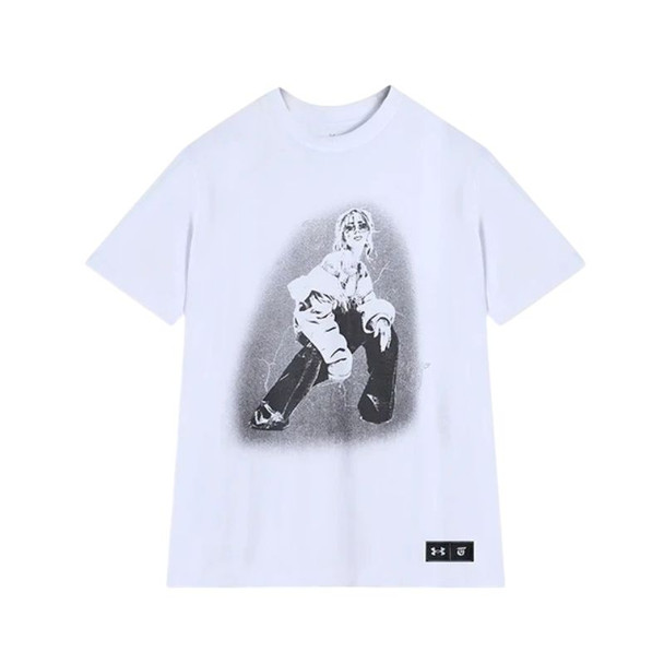 Under Armour Tini Futtura Oversized Unisex White Cotton-Polyester T-Shirt with Logo Under Armour Tini Futtura Oversized Unisex White Cotton-Polyester T-Shirt with Logo