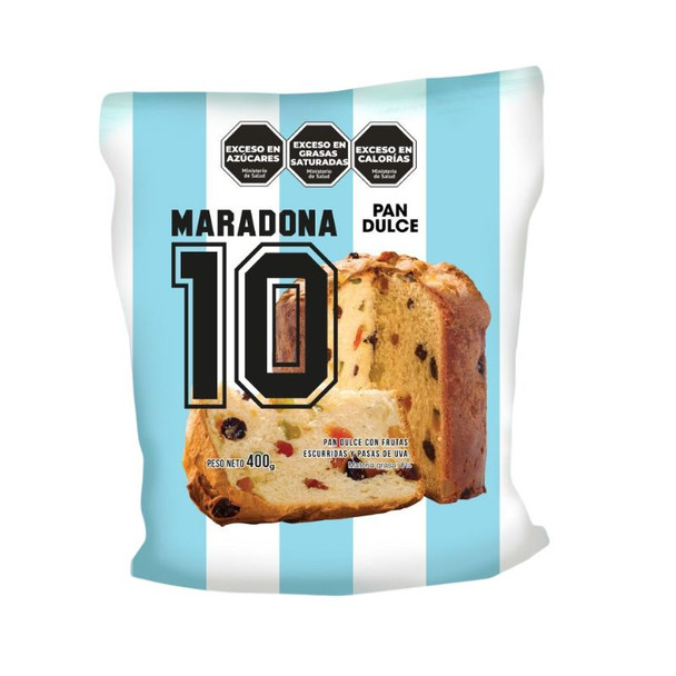 Maradona 10 Pan Dulce with Candied Fruits, 400 g / 14.11 oz