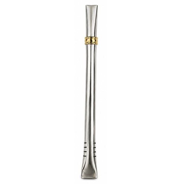 Polished Steel Flat Bombilla Chata For Mate Acero Inoxidable 160 mm / 6.3"