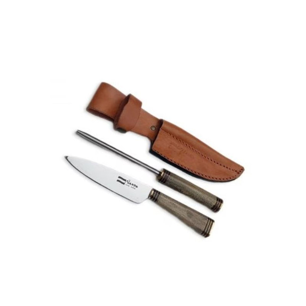 Gaucho Knife Set with Medium Stainless Steel Blade and Sharpening Rod