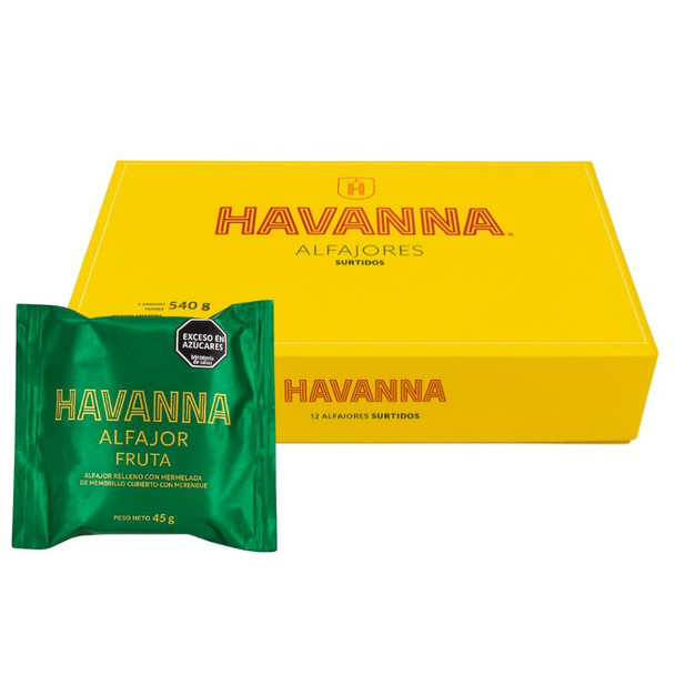 Havanna Alfajor Filled with Fruit Jelly, 540 g / 19.05 oz (box of 12)