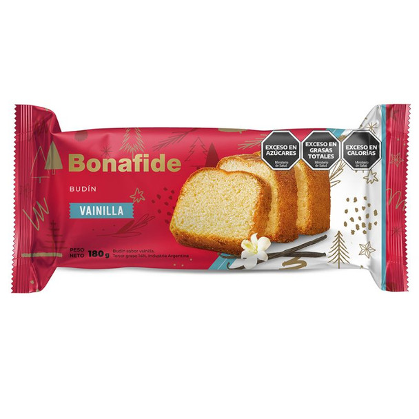 Bonafide Budín Vanilla Soft and Sweet Sponge Cake, 180 g / 6.34 oz