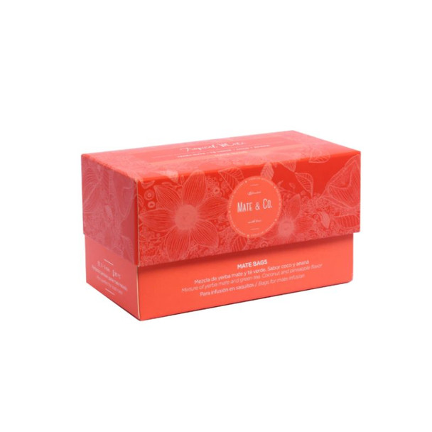 Mate & Co Tropical Mate Bags Yerba Mate with Green Tea Coconut & Pineapple (20 Tea Bags)