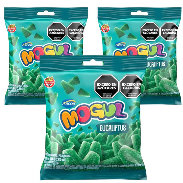 Mogul Jelly Gums Eucalyptus Flavored, 80 g / 2.82 oz (pack of 3)