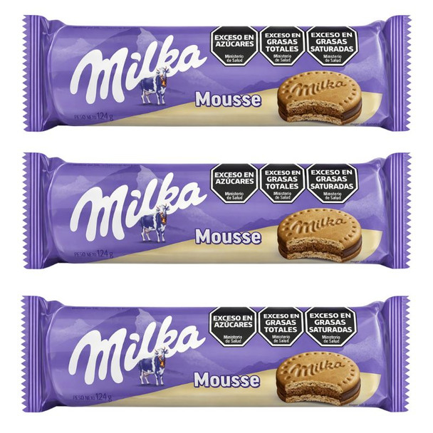 Milka Vanilla Mousse Filled Cookies, 124 g / 4.37 oz (pack of 3)