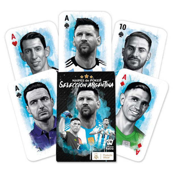 AFA Argentina National Team Official Poker Playing Cards, 54 Illustrated Cards