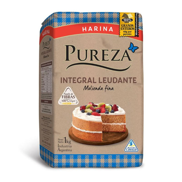 Pureza Whole Wheat Self-Rising Flour, 1 kg / 2.2 lb