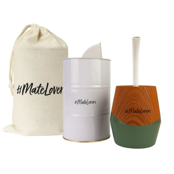 Mate & Co Green Mate Cup with Bombilla, Pouring Tin & Carrying Bag