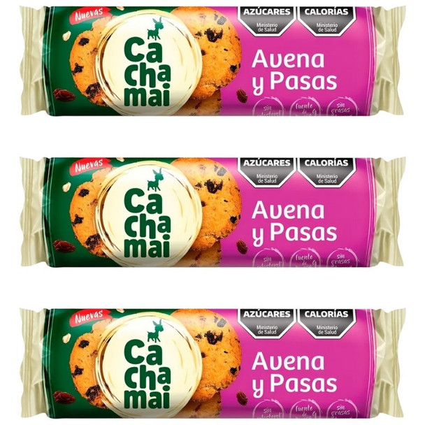 Cachamai Oatmeal & Raisin Cookies, 160 g / 5.64 oz (pack of 3)
