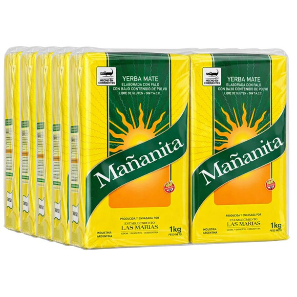 Mañanita Yerba Mate, New Aluminium Pack, 1 kg / 2.2 lb (pack of 10)