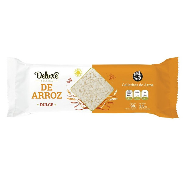 Deluxe Galletas De Arroz Dulces Sweet Rice Cookies Perfect For Breakfast & Meals, 98 g / 3.5 oz (pack of 3) 