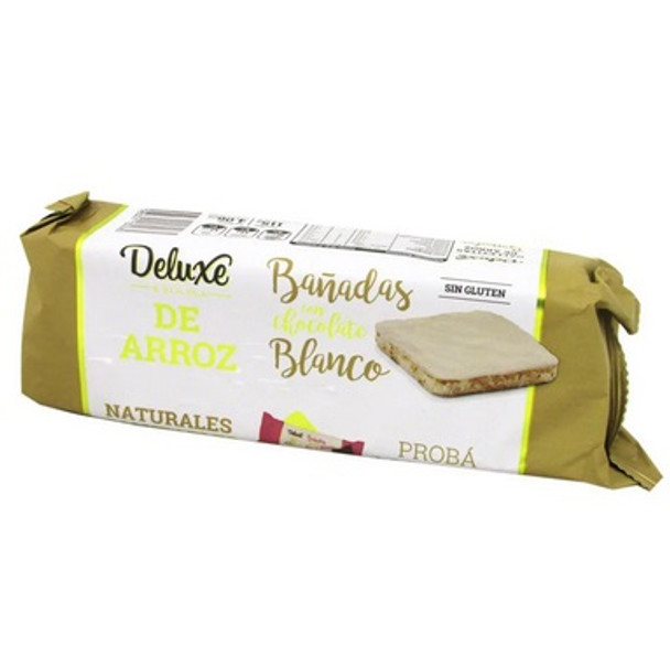 Deluxe Galletas De Arroz Bañadas White Chocolate Covered Rice Cookies, 115 g / 4.06 oz (pack of 3)