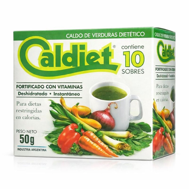 Caldiet Vegetable Broth with Salt, 50 g / 1.76 oz (pack of 10)