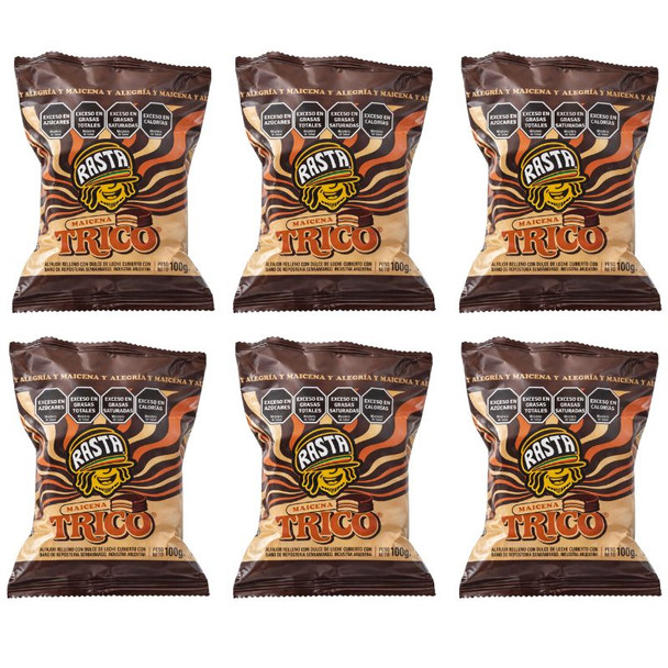 Rasta Alfajor Trico de Maicena with Dulce de Leche, 100 g / 3.53 oz (pack of 6)