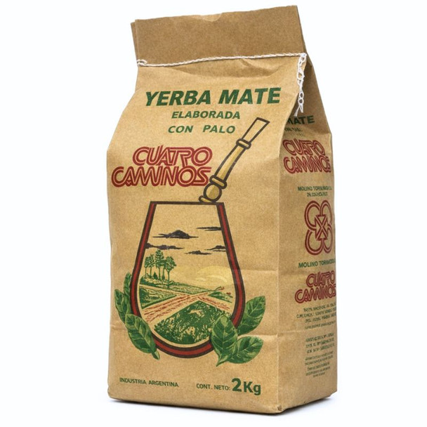 Cuatro Caminos Traditional Yerba Mate Made with Stems, 2 kg / 4.4 lb