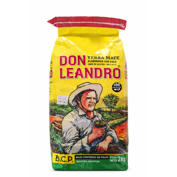 Don Leandro Traditional Yerba Mate Made with Stems Low Dust, 2 kg / 4.4 lb