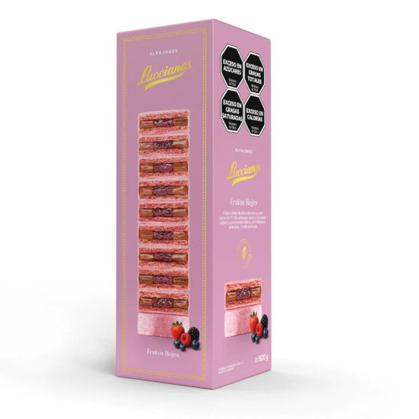 Lucciano's Alfajores Red Berries with White Chocolate, 800 g / 28.22 oz (Box of 10)