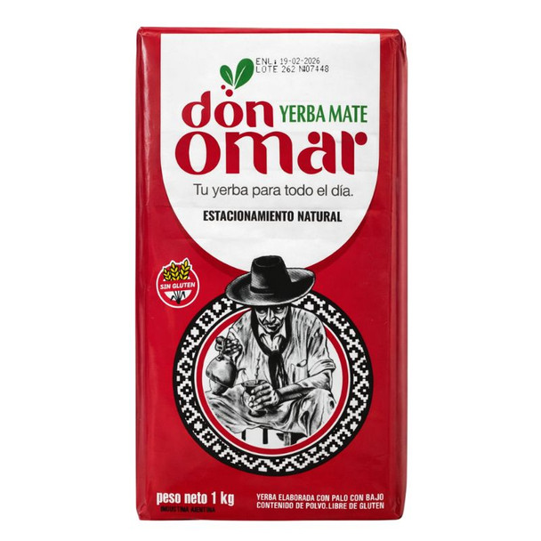 Don Omar Yerba Mate Traditional with Stems Low Dust, 1 kg / 2.2 lb
