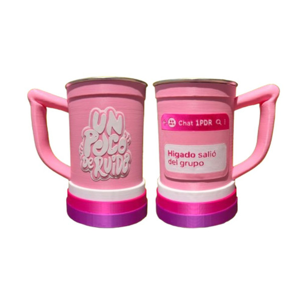 Un Poco de Ruido Pink Drink Mug – “Hígado Salió del Grupo” Funny Design